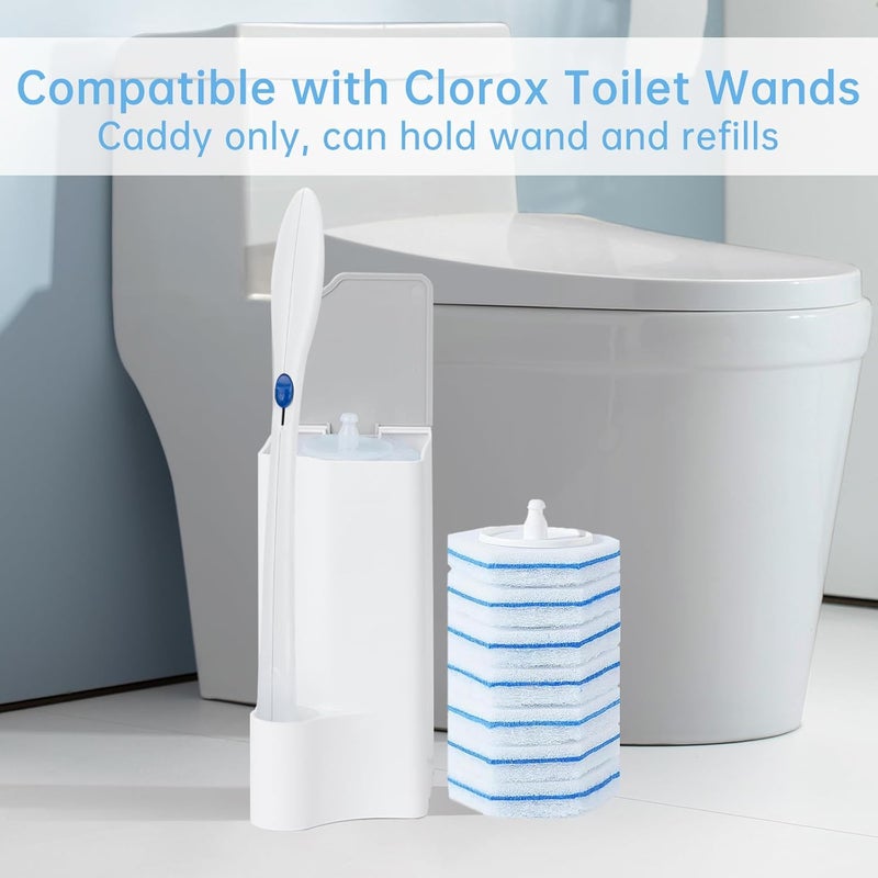 TEITEAI 2 Pack Holder for Clorox Toilet Wand, Compatible with Clorox Toilet Wand Holder only, White & Gray - Image 2